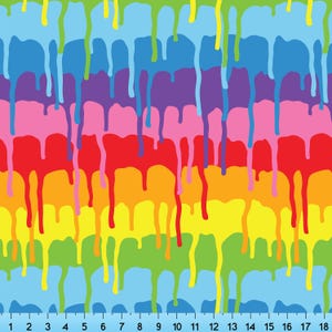 Rainbow Drips StoffMuster Print Bulk Stock, Half Yard und Fat Quarter