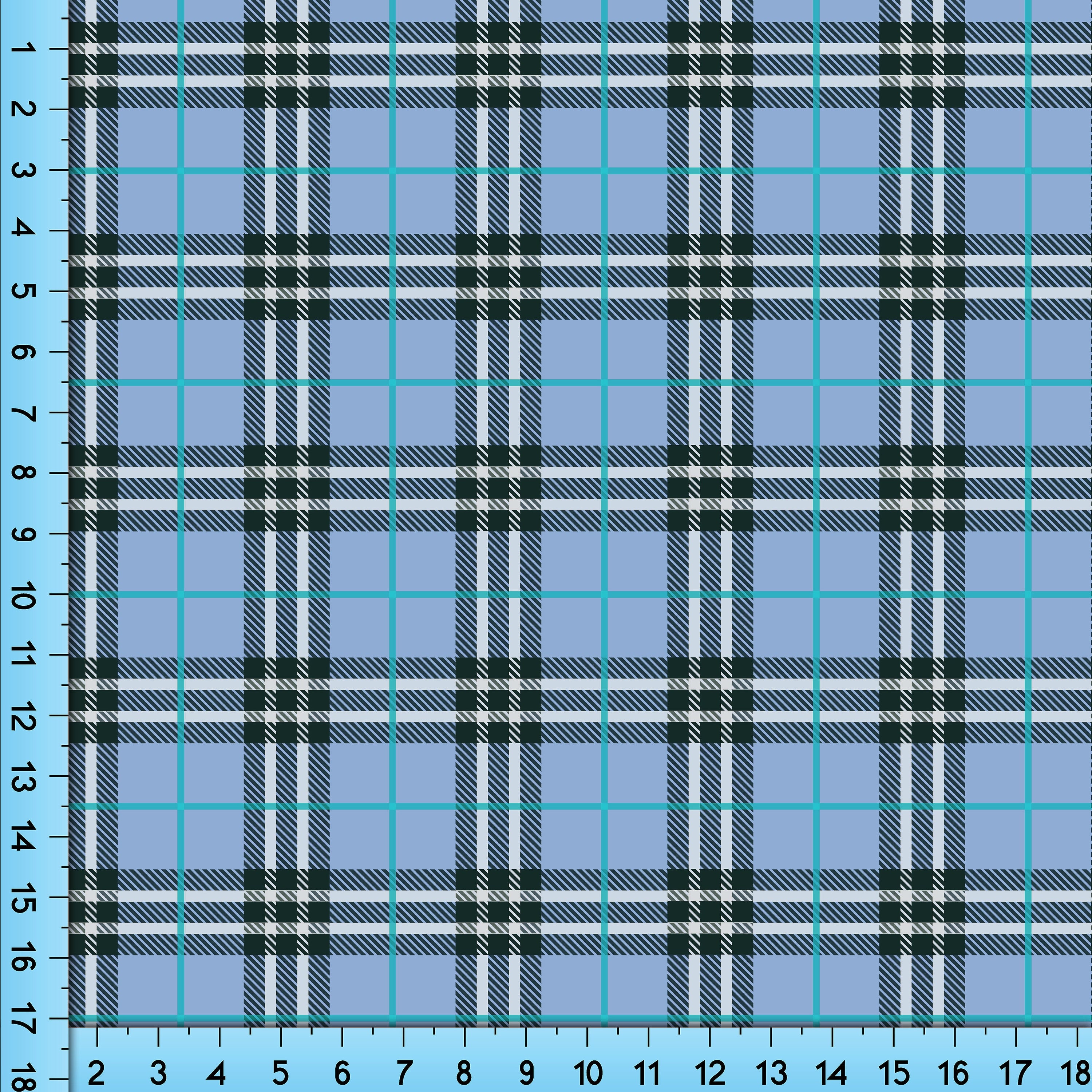 Blue Plaid Fabric, Checkered Tartan Plaid Pattern Design Fabric by the Yard  -  Finland