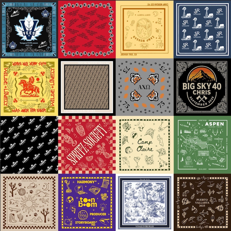 Personalized Bandanas - Custom Printed with Your Image on Classic Poplin or Silky Satin image 12