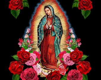 Our Lady of Guadalupe Fabric Panel: Virgin Mary Craft Fabric