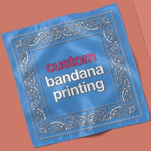Custom Printed Bandana: Personalized Design Head Wrap, Neck Scarf, Wild Rag