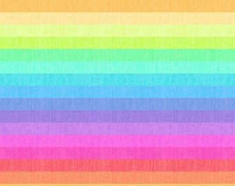 Rainbow Stripes Fabric Pattern Printed By the Yard, Half Yard and Fat Quarter