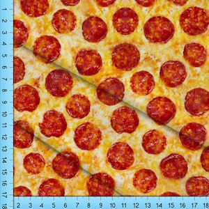 Pepperoni Pizza Fabric: Kitsch Food Print By The Yard