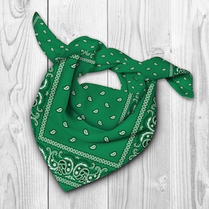 Green Paisley Bandana, Traditional Pattern Head Wrap or Hair Scarf - Etsy