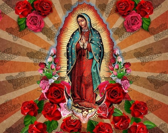 Our Lady of Guadalupe Fabric Panel: Virgin Mary Fabric Square