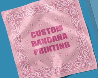 Custom Printed Bandana or Satin Scarf - Personalized Design