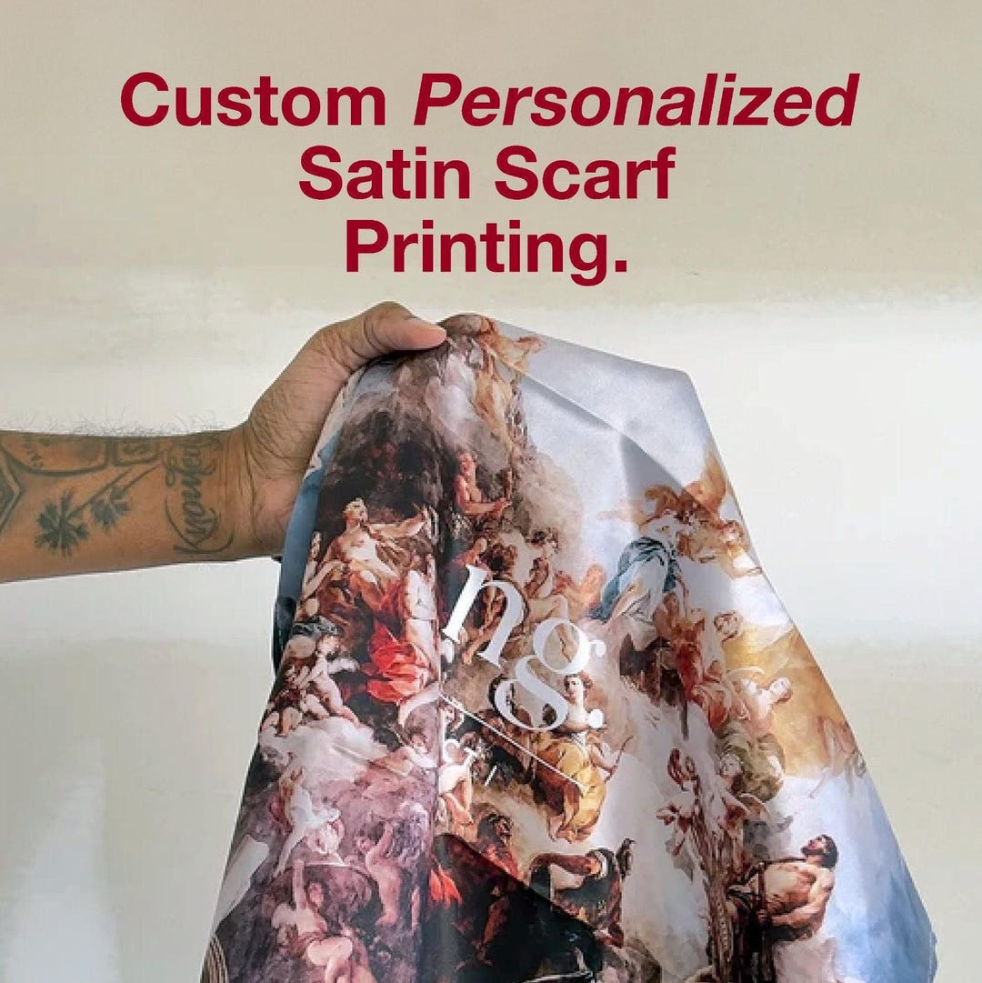 Custom Satin Scarf Printing With Your Personalized Design - Etsy