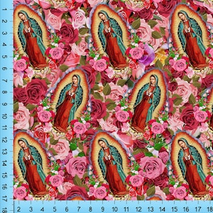 Virgin Mary of Guadalupe Fabric Pattern, By The Yard
