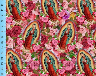 Virgin Mary of Guadalupe Fabric Pattern, By The Yard