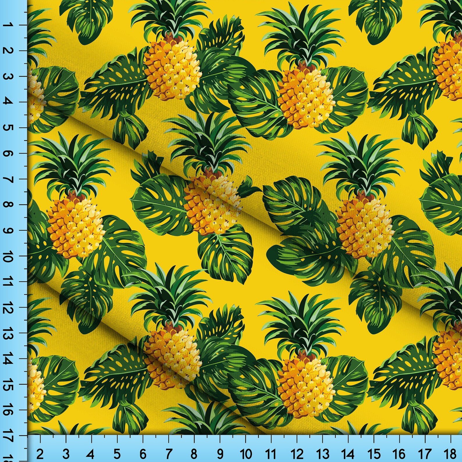 Tropical Pineapples Fabric Pattern Printed by the Yard - Etsy