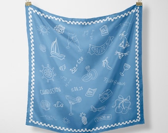 Custom Satin Scarves – Personalized Bachelorette Party and Wedding Favors, Head Wrap & Travel Scarf