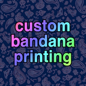 Custom Bandana Printing, Personalized Designs, Photo Fabric Printed Head Wrap and Scarf