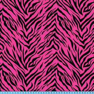 Pink Tiger Stripes Fabric by the Yard, Black and Fuchsia Pink Pattern ...