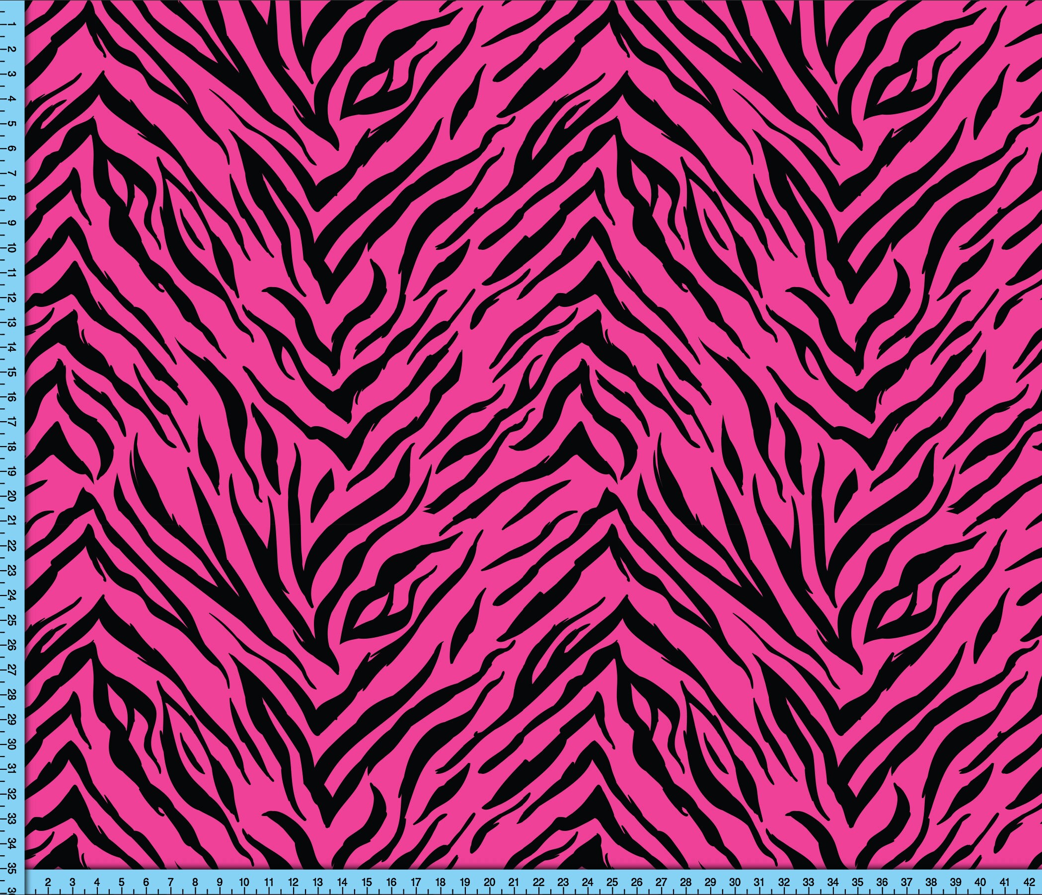 Pink Tiger Stripes Fabric By The Yard Black and Fuchsia Pink Etsy