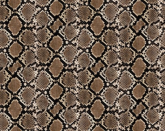 Snakeskin Fabric Pattern Print By the Yard, Half Yard and Fat Quarter