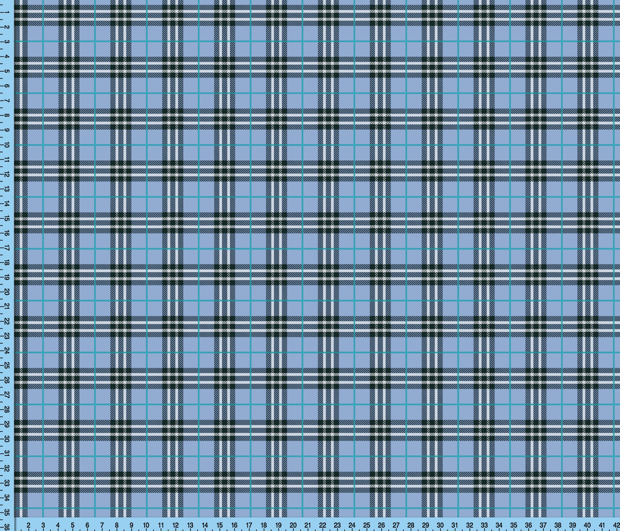 Blue Plaid Fabric, Checkered Tartan Plaid Pattern Design Fabric by the Yard  -  Israel