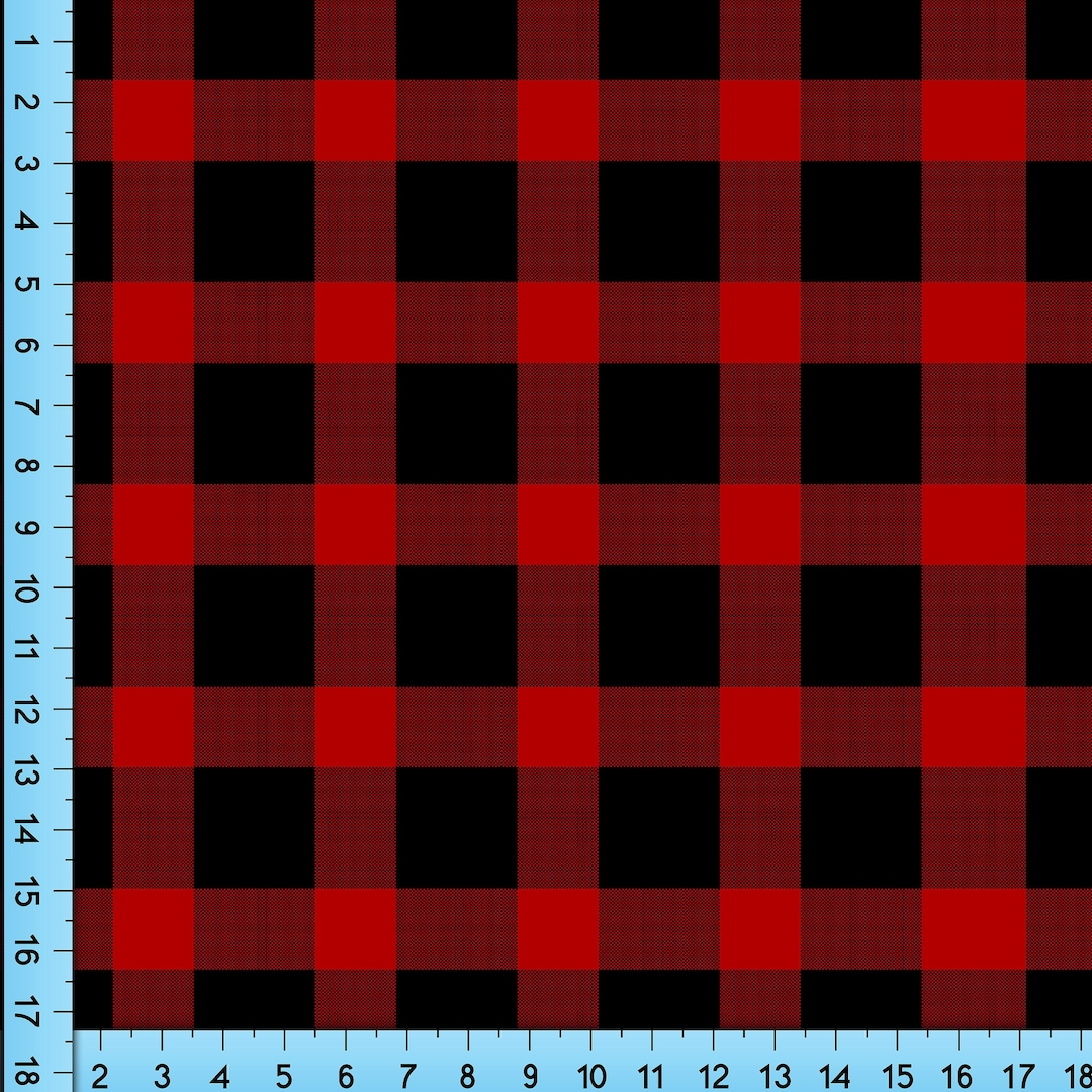 Lumberjack Plaid Fabric, Red and Black Pattern Tartan Fabric