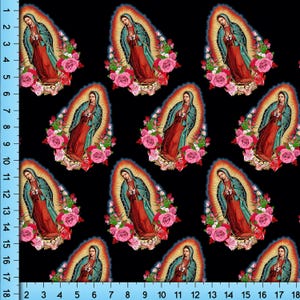 Our Lady of Guadalupe Fabric: Saint Virgin Mary Print By the Yard Jersey knit