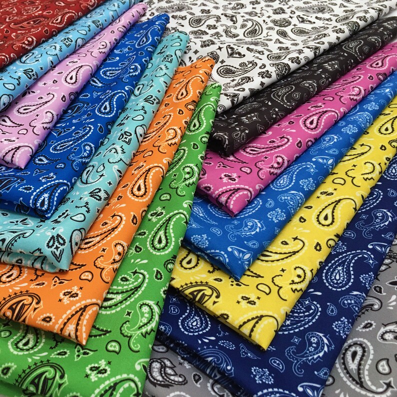 Black and White Bandana Paisley Fabric Printed by the Yard Etsy Canada