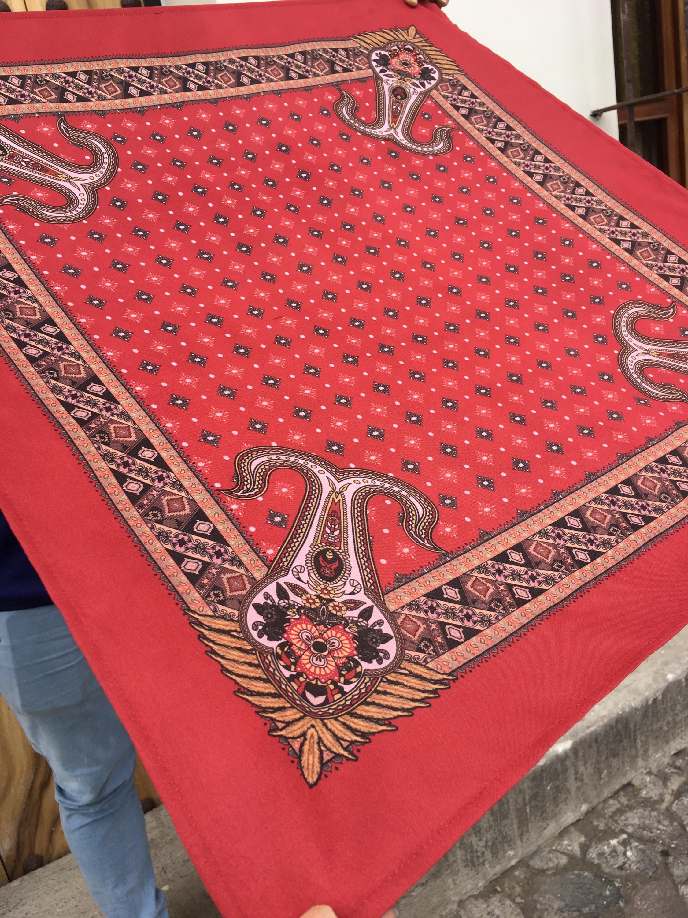GERINLY Foulard de cowboy sauvage de 88,9 cm pour homme, grand foulard, toucher soie, bandana western surdimensionné, T-Marron foncé, Large
