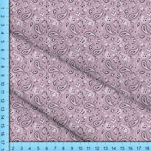 Boho Paisley Tissu par yard, Dusty Rose Bandana Pastel Printed Cloth