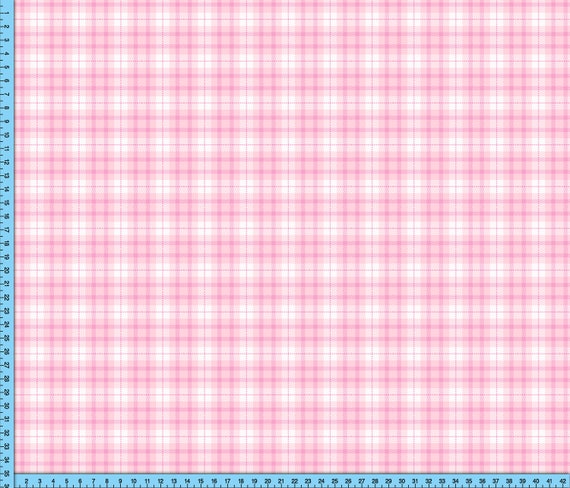 Pink Plaid Fabric, Checkered Tartan Plaid Pattern Design Fabric by