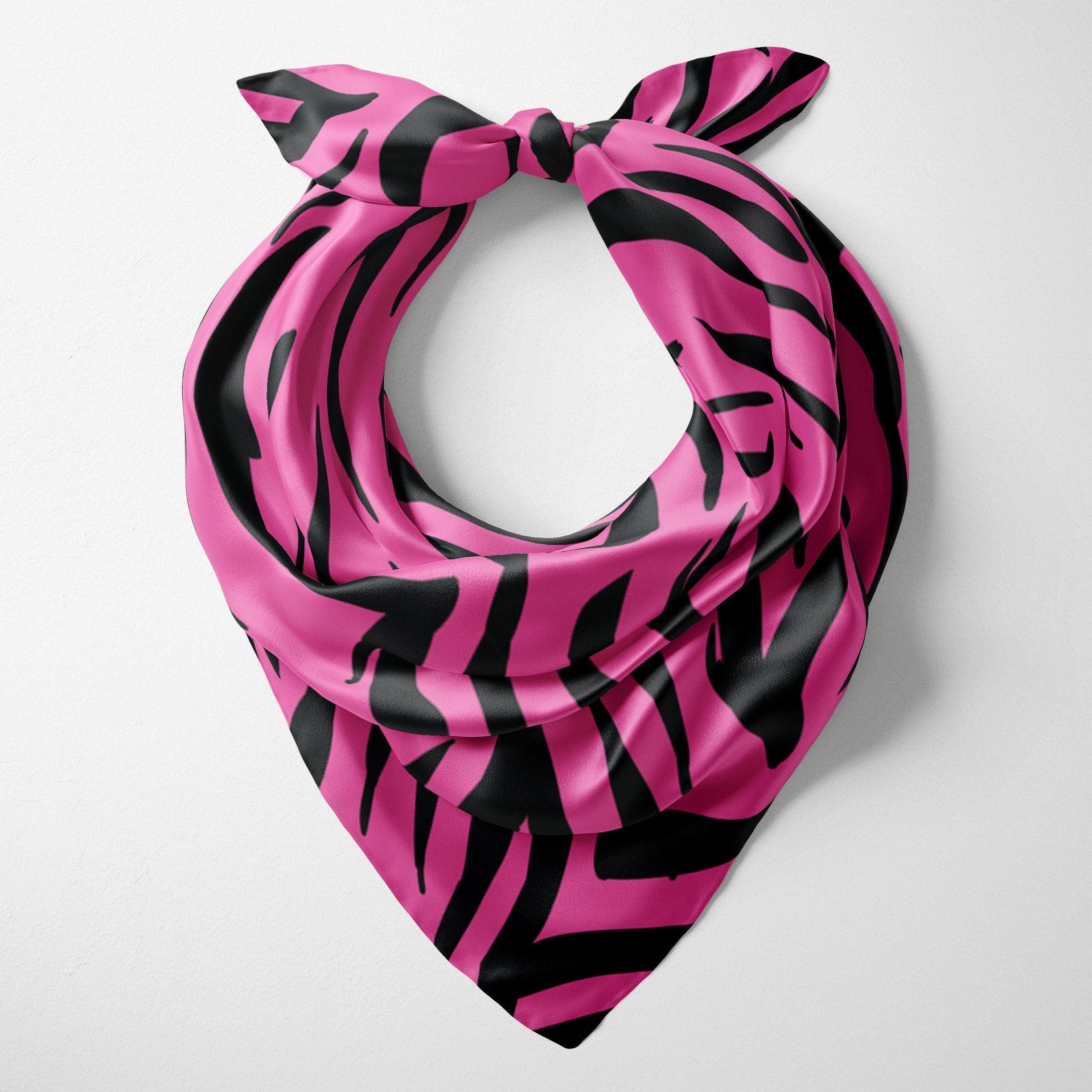 Pink Tiger Stripe Satin Bandana: Silky Head Wrap Scarf - Etsy