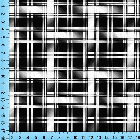 Verraad serie niet Black White Plaid Print Fabric Checkered Tartan Lumberjack - Etsy