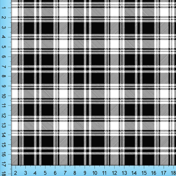 Verraad serie niet Black White Plaid Print Fabric Checkered Tartan Lumberjack - Etsy