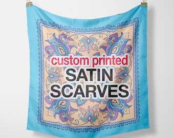 Custom Satin Scarves – Personalize with Your Own Custom Design