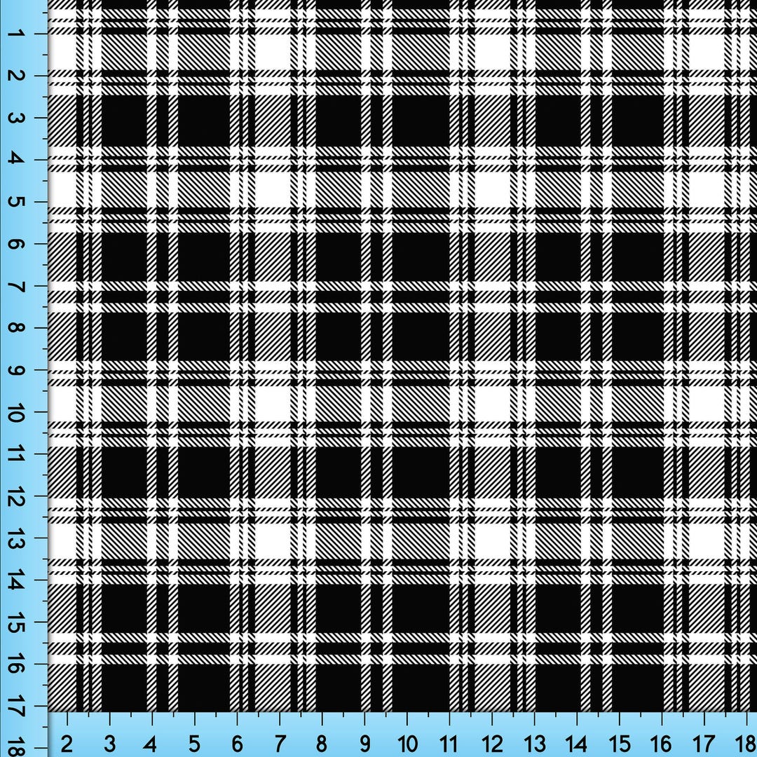 Ppan Pattern Black and White Plaid Fabric: Tartan Lumberjack Pattern - Etsy