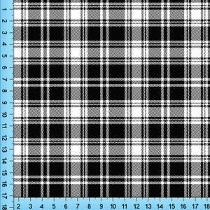 Black and White Plaid Fabric: Tartan Lumberjack Pattern