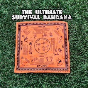 Wilderness Survival Tips Bandana for hiking, camping and outdoor enthusiasts.