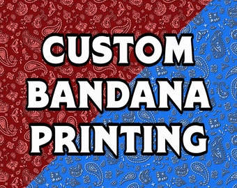 Custom Printed Bandana, Personalized Fashion Head Scarf, Neck Kerchief or Face Cover
