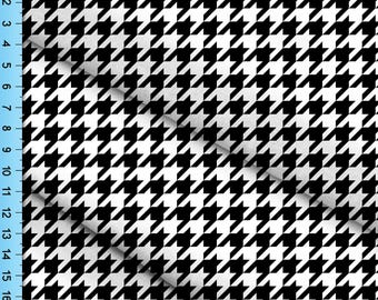 Houndstooth Fabric By The Yard, Black & White Pattern