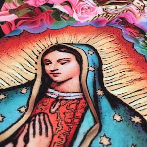 Our Lady of Guadalupe Fabric: Saint Virgin Mary Print By the Yard image 5