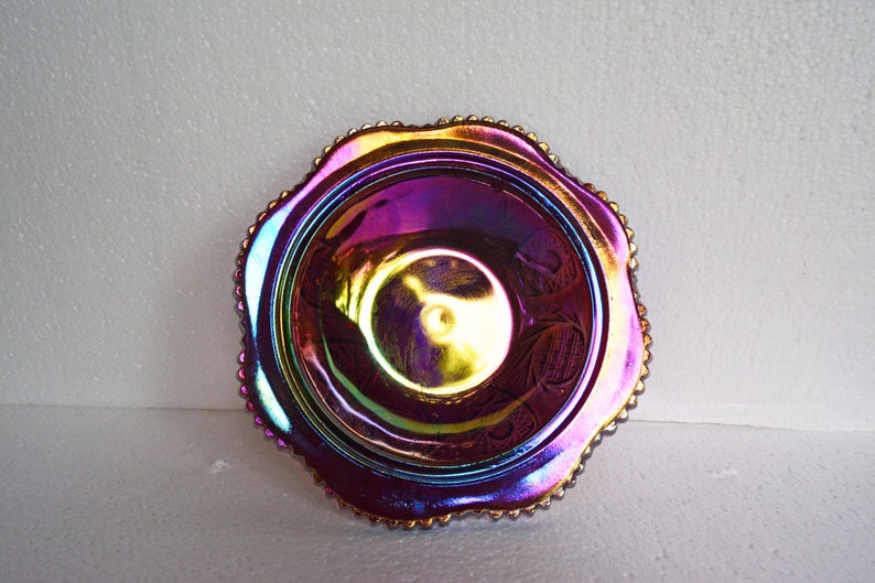 Carnival Glass Butter Dish Butter Dish with Dome Lid Vintage Etsy