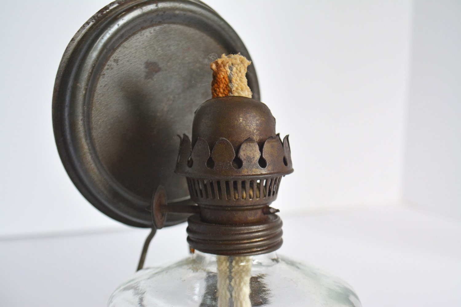 Rustic Kerosene Lamp Vintage Glass Oil Lamp with Reflector Etsy