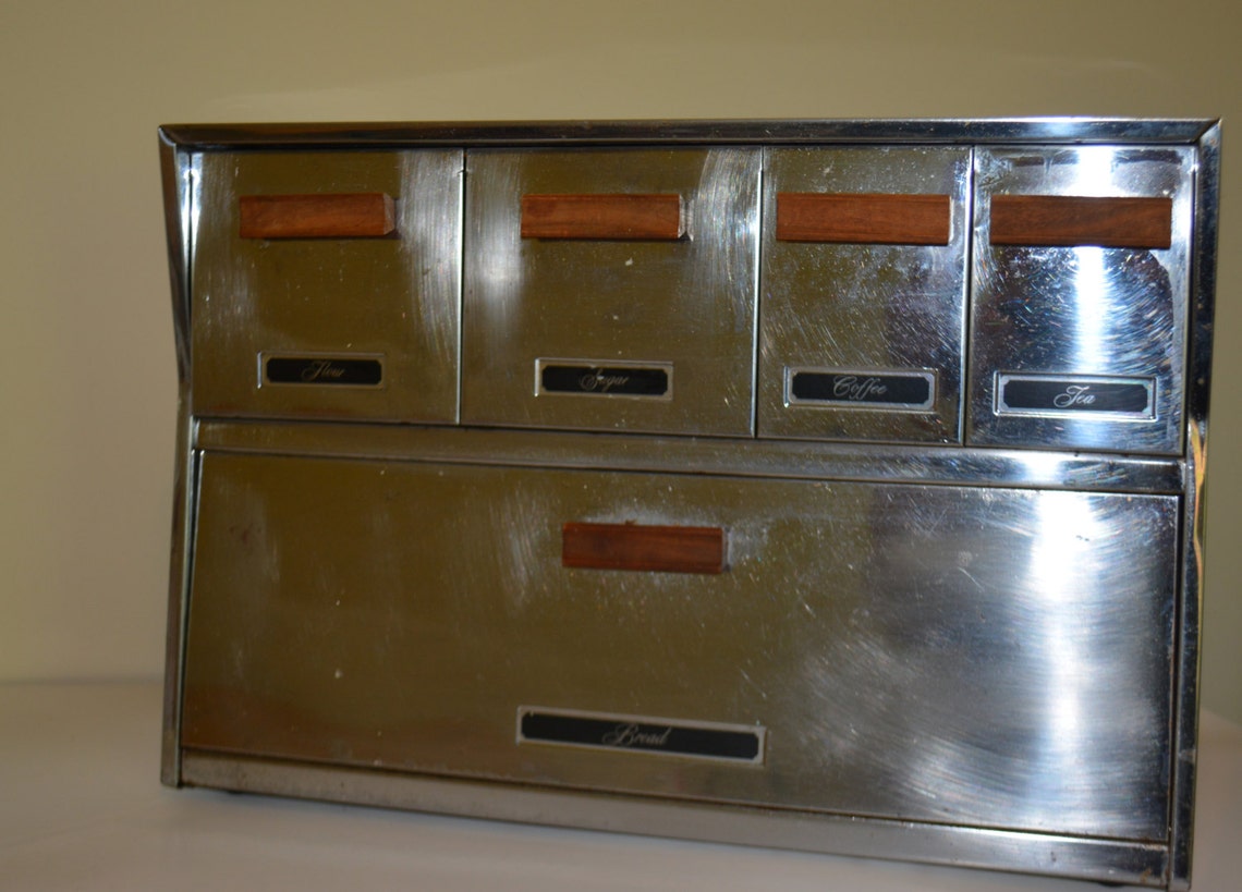 Vintage Bread Box Stainless Steel Bread Box Wall or Etsy