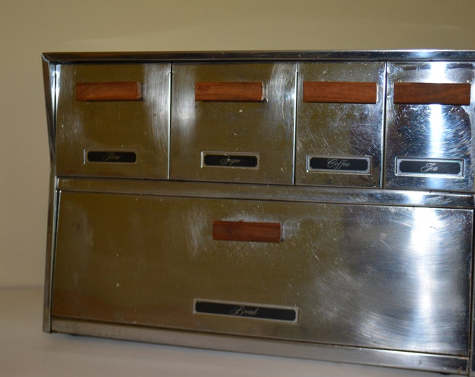 Vintage Bread Box Stainless Steel Bread Box Wall or Counter Krestline