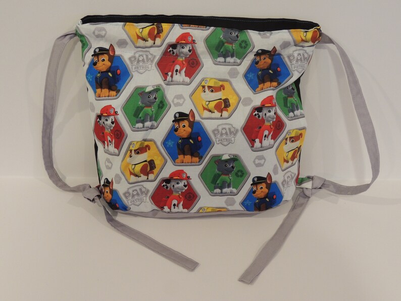 Boy or Girl Bag Handmade Drawstring Bag Paw Patrol Print Style Bag Paw Patrol Fabric Bag Gray Color Drawstring Bag Free Shipping