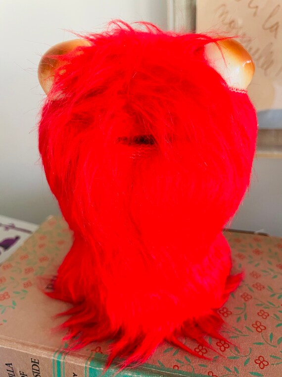 ヴィンテージ 犬 古本【チャン】 Vintage Japan Big Eye Furry Fur Puppy Dog Ceramic Bank