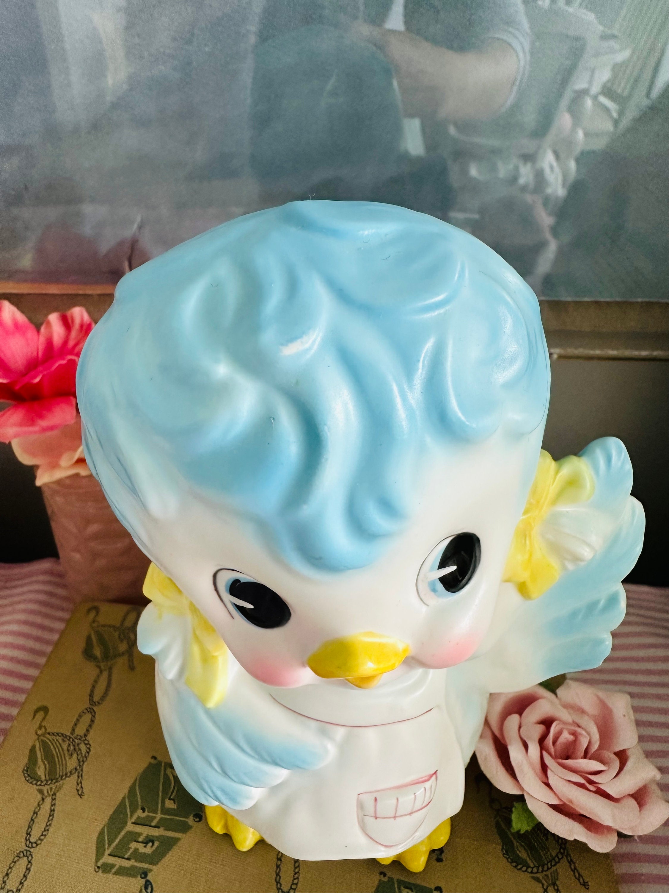 ヴィンテージ レルポ ジャパン 陶器 ブルーバード 三つ編みの青い鳥の