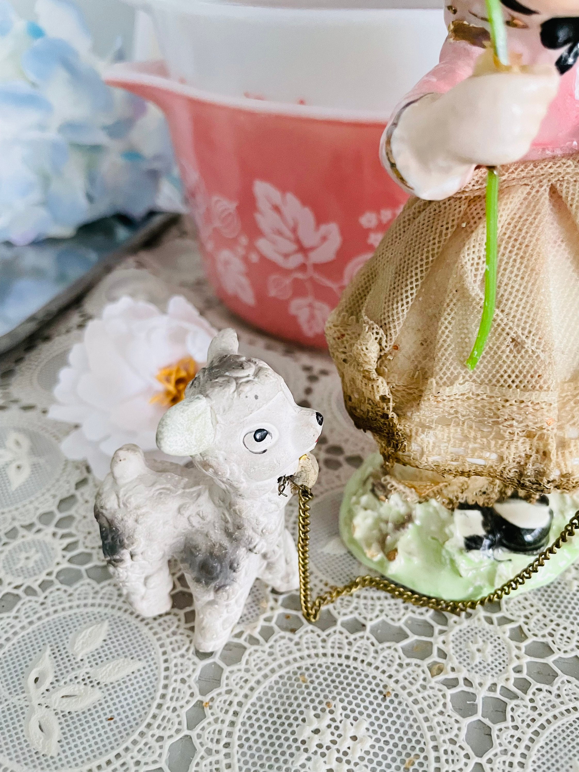 Vintage Little Bo Peep with sheep Ceramic Girl in tutu Dress | Etsy