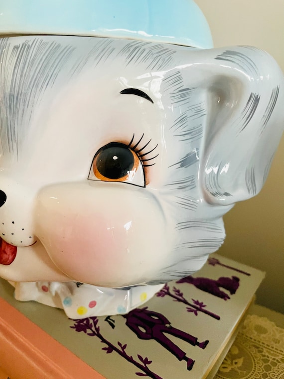 Vintage ESD Lefton Kitsch Ceramic Puppy Pal Dog Cookie Jar - Mid
