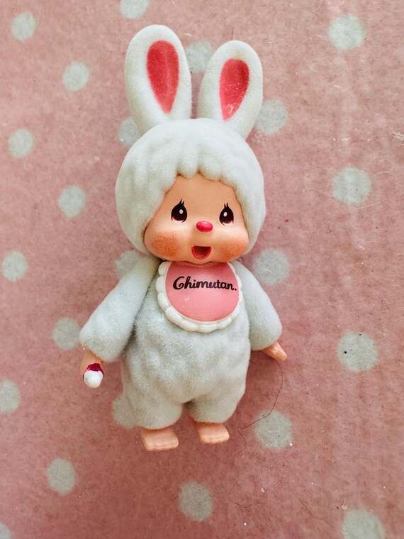 Japan Limited Sekiguchi Chimutan Pink Bunny Monchhichi Plush Toy