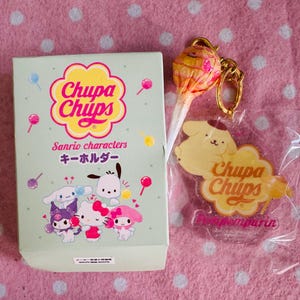 Japon Sanrio Chupa Chups Porte-clés Lollipop Série Blind Box - Chien Pom Pom Purin - Neuf avec boîte