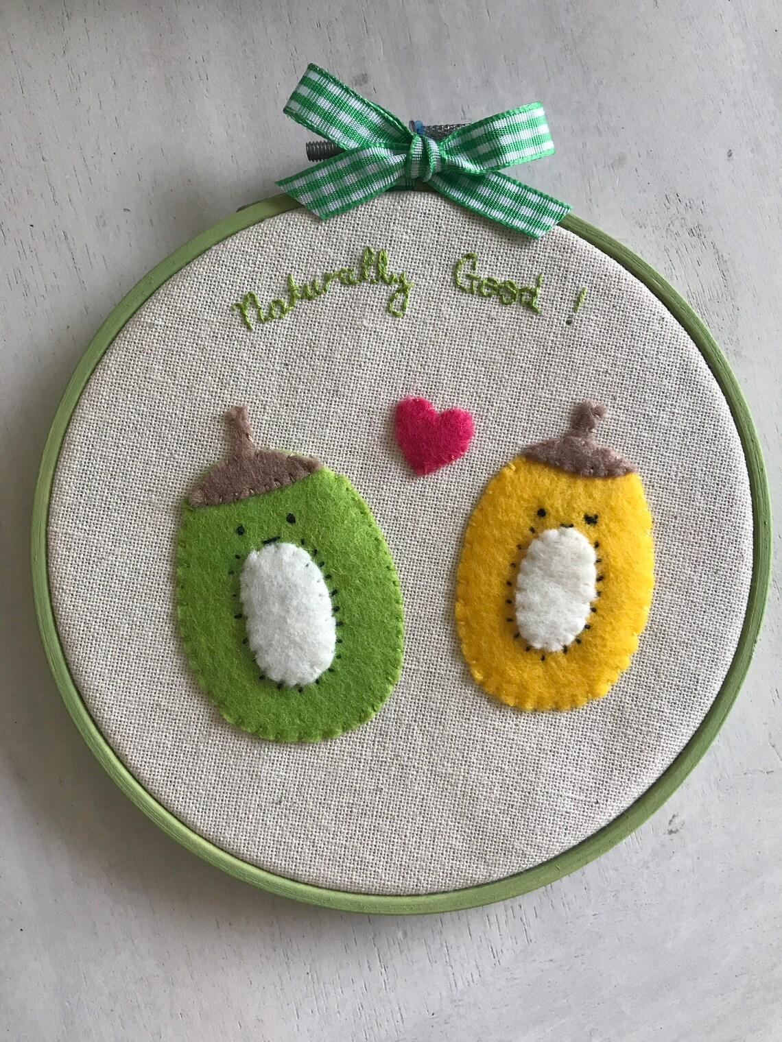 Sweet Kiwi Couple Embroidery Hoop Wall Art Felt Wall Art Etsy