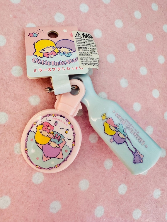 Japan Sanrio Little Twin Stars Plastic Mini Comb and Mirror