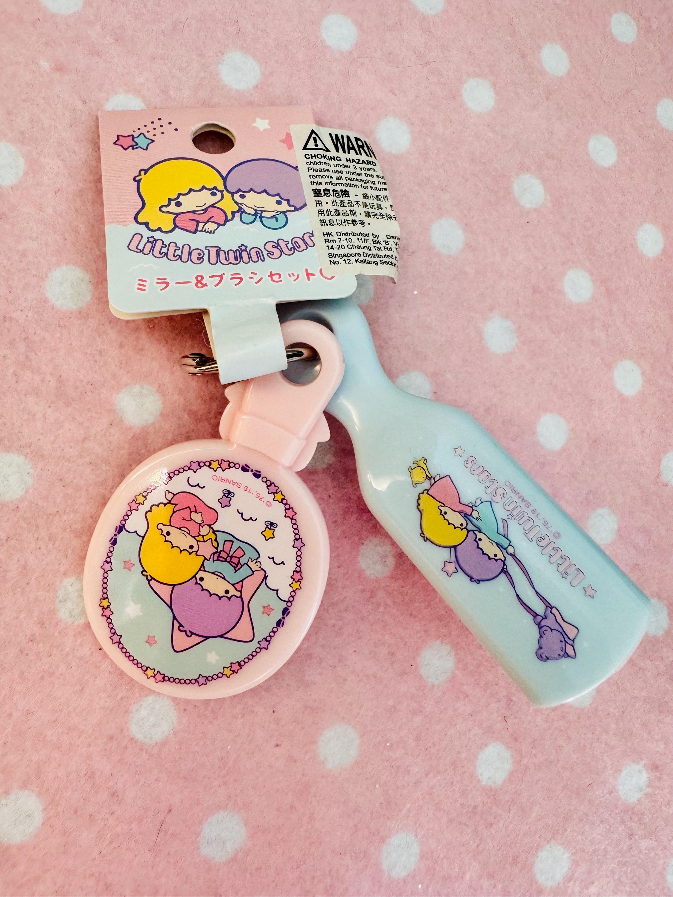 Japan Sanrio Little Twin Stars Plastic Mini Comb and Mirror